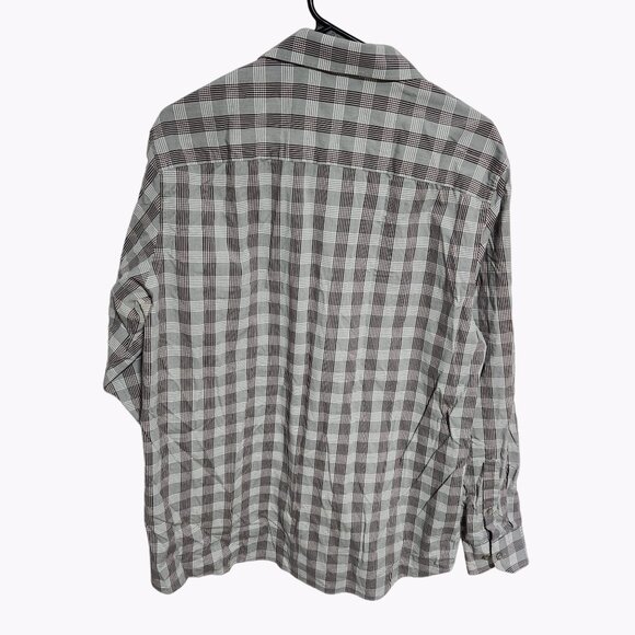 Geoffrey Beene Button Front Shirt Mens Size Large Plaid Long Sleeve Slim Fit - Picture 2 of 4